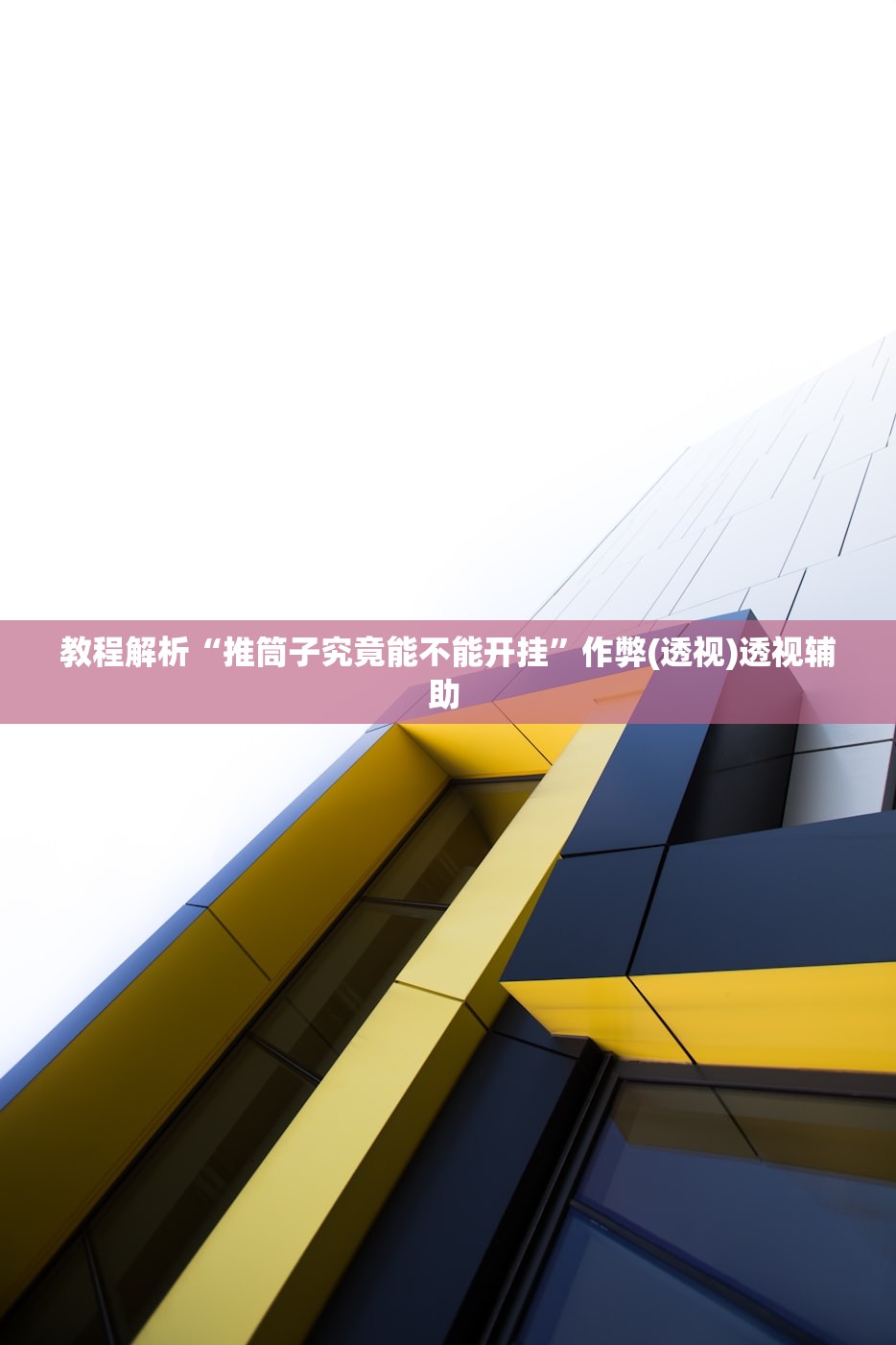 教程解析“推筒子究竟能不能开挂	”作弊(透视)透视辅助 