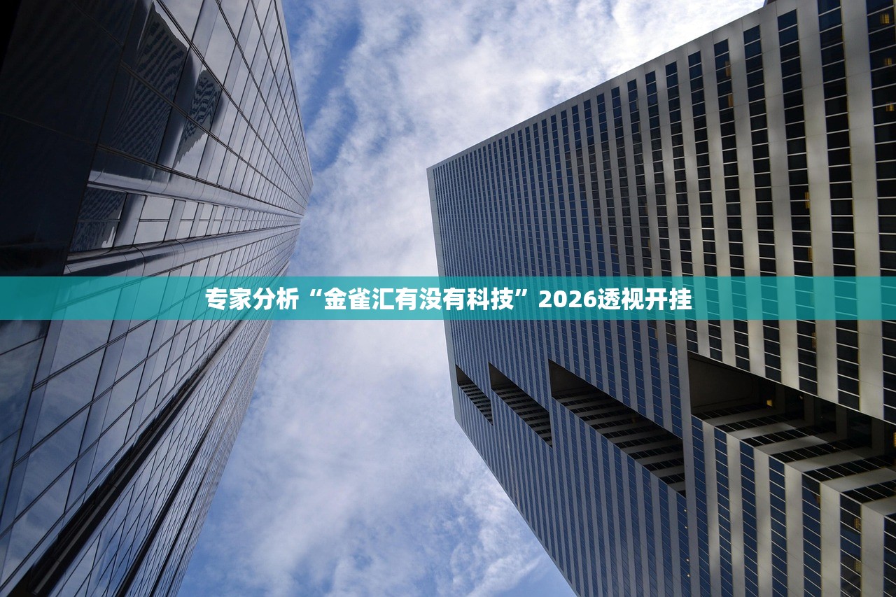 专家分析“金雀汇有没有科技”2026透视开挂