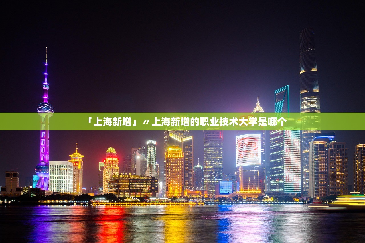 「上海新增」〃上海新增的职业技术大学是哪个